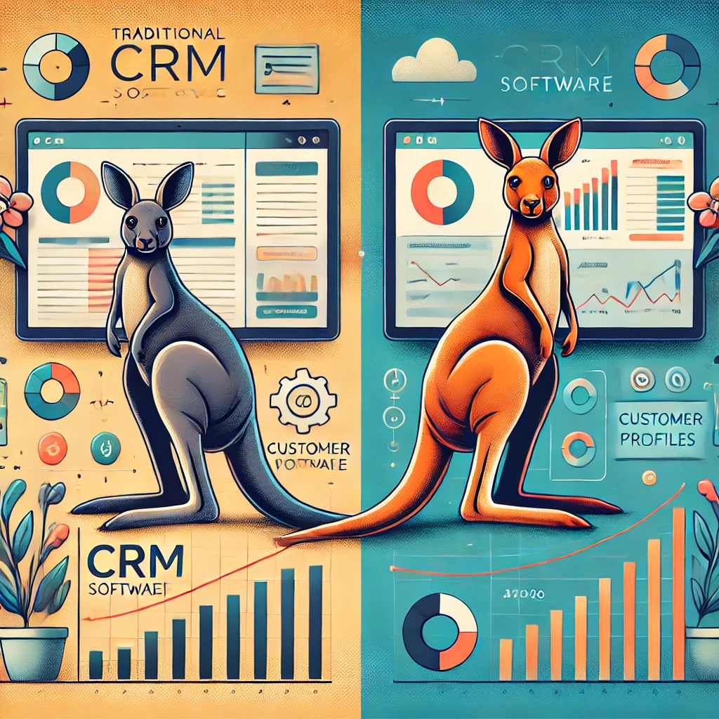 CRM Software with a Kangaroo Icon