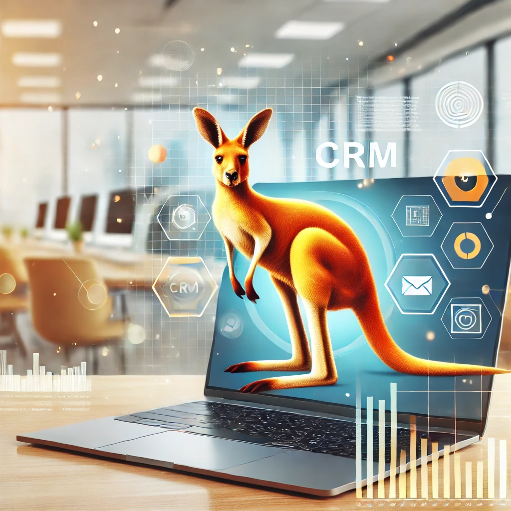 CRM Software with a Kangaroo Icon